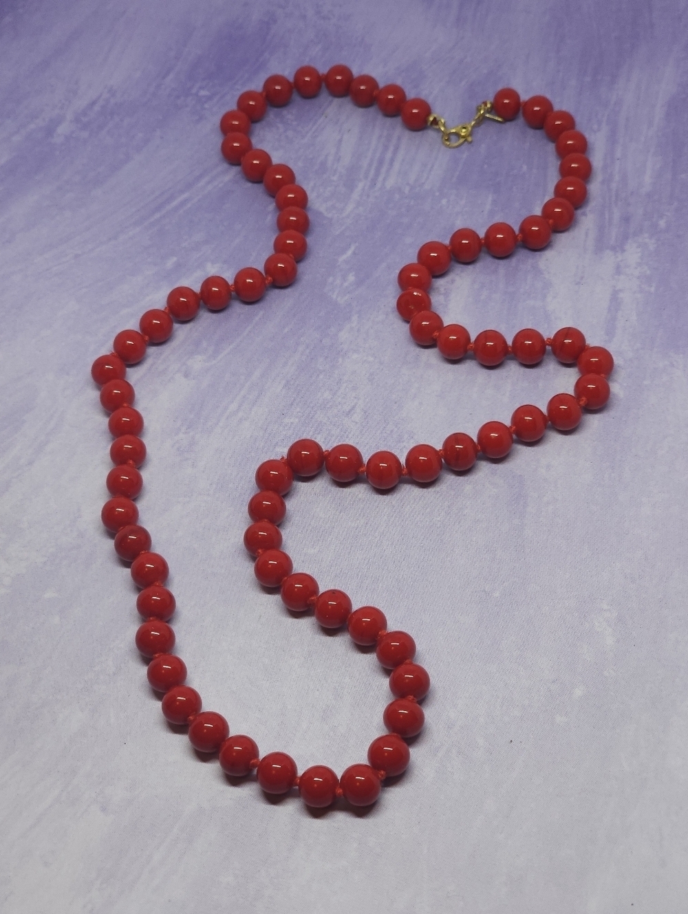 Monet Vintage Red Glass Bead Necklace